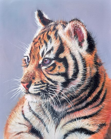 Tiger Cub III by Pip McGarry - Original Painting, Canvas on Board